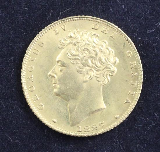 A George IV gold half sovereign, 1827,